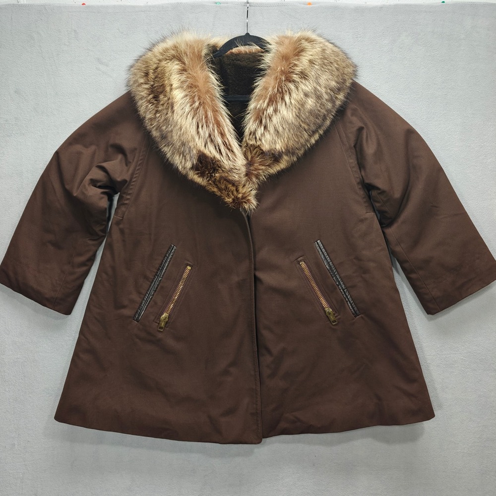 Vintage Bonnie Cashin Sills Coat Womens Size XX Fur Collar Old Money Statement